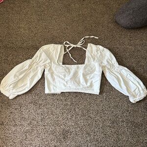 Urban Outfitters White Puff Sleeve Blouse
